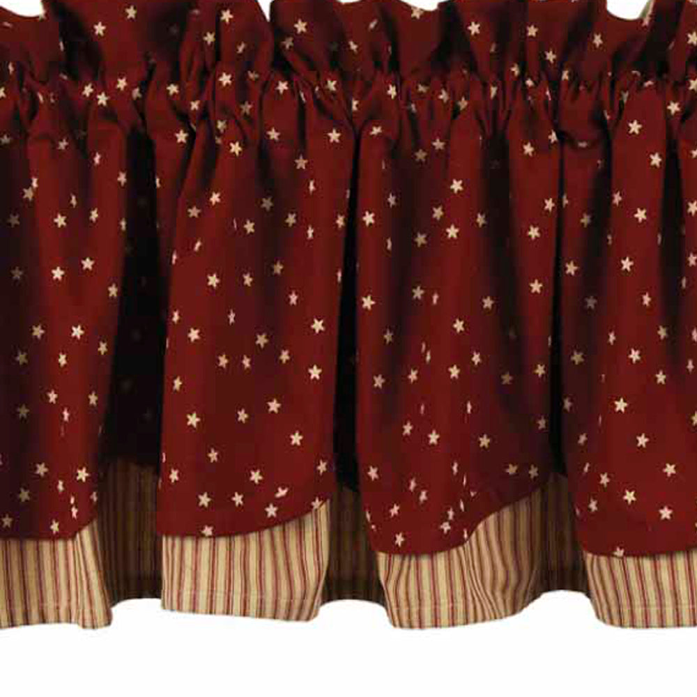 Barn Red-Nutmeg Salem Star Barn Red Fairfield Valance - Lined - Home Collections by Raghu