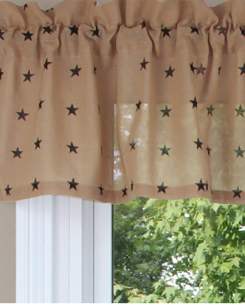 Heirloom Star Nutmeg Valance  - Home Collections by Raghu