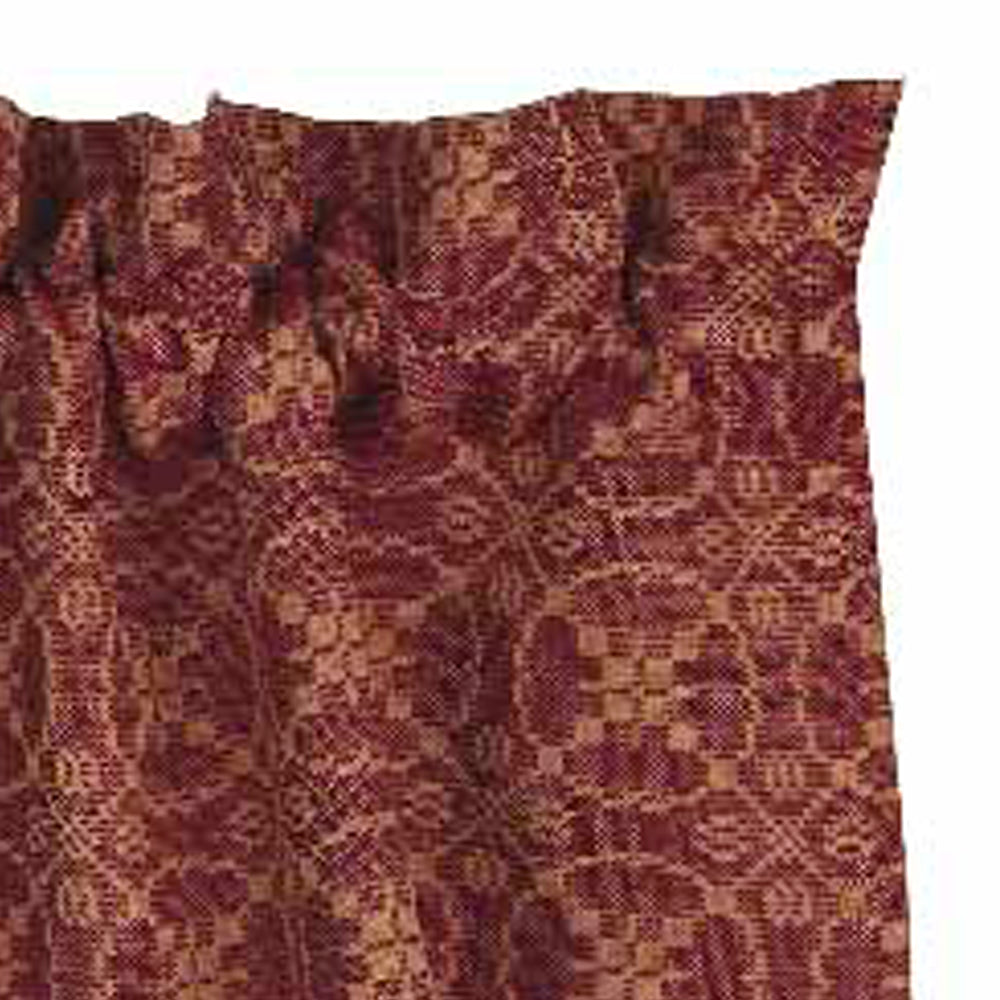 Barn Red-Tan Marshfield Jacquard Valance - Lined - Home Collections by Raghu