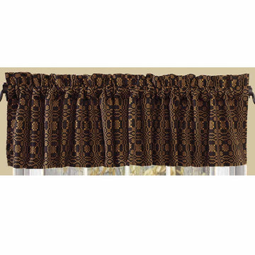 Black - Mustard Loverƒ?????s Knot Jacquard Valance - Lined - Home Collections by Raghu