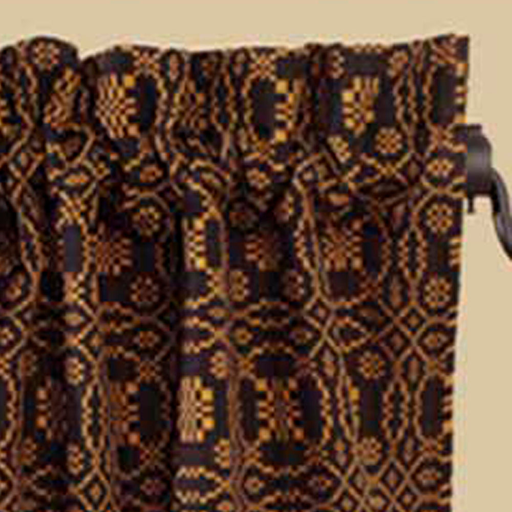 Black - Mustard Loverƒ?????s Knot Jacquard Valance - Lined - Home Collections by Raghu