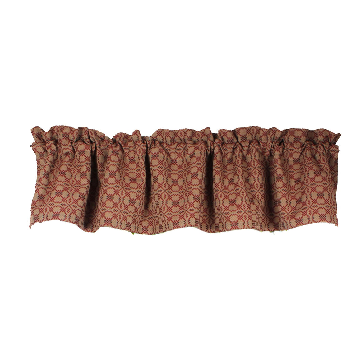 Kendall Jacquard Red Valance - Home Collections by Raghu