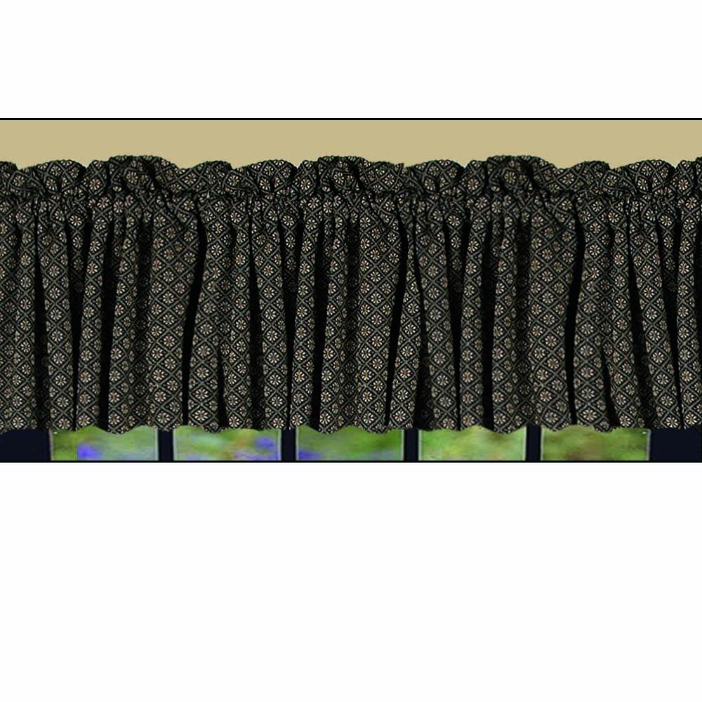 Black-Nutmeg Kingston Jacquard Valance - Lined - Home Collections by Raghu