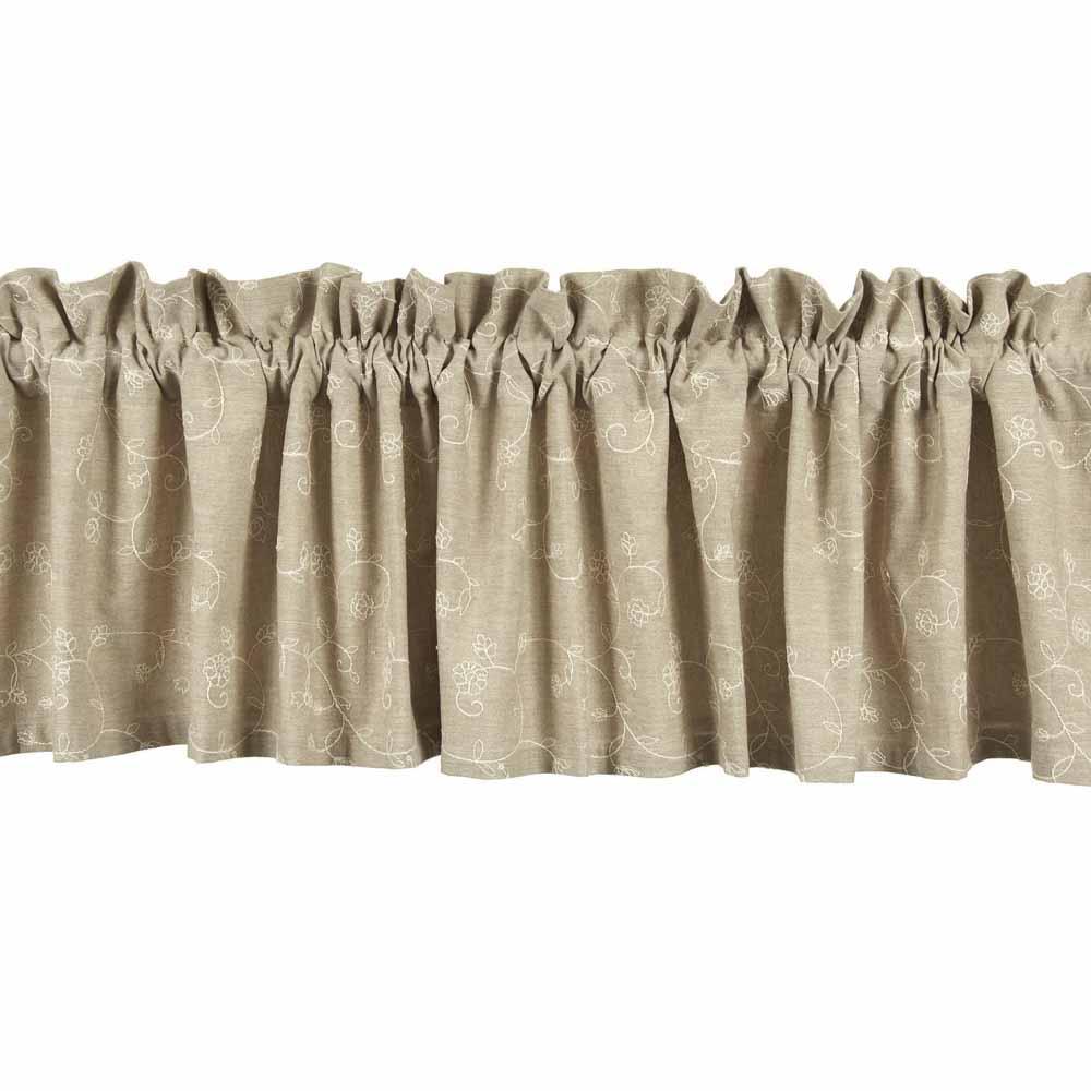Taupe Candlewicking Taupe Valance - Lined - Home Collections by Raghu