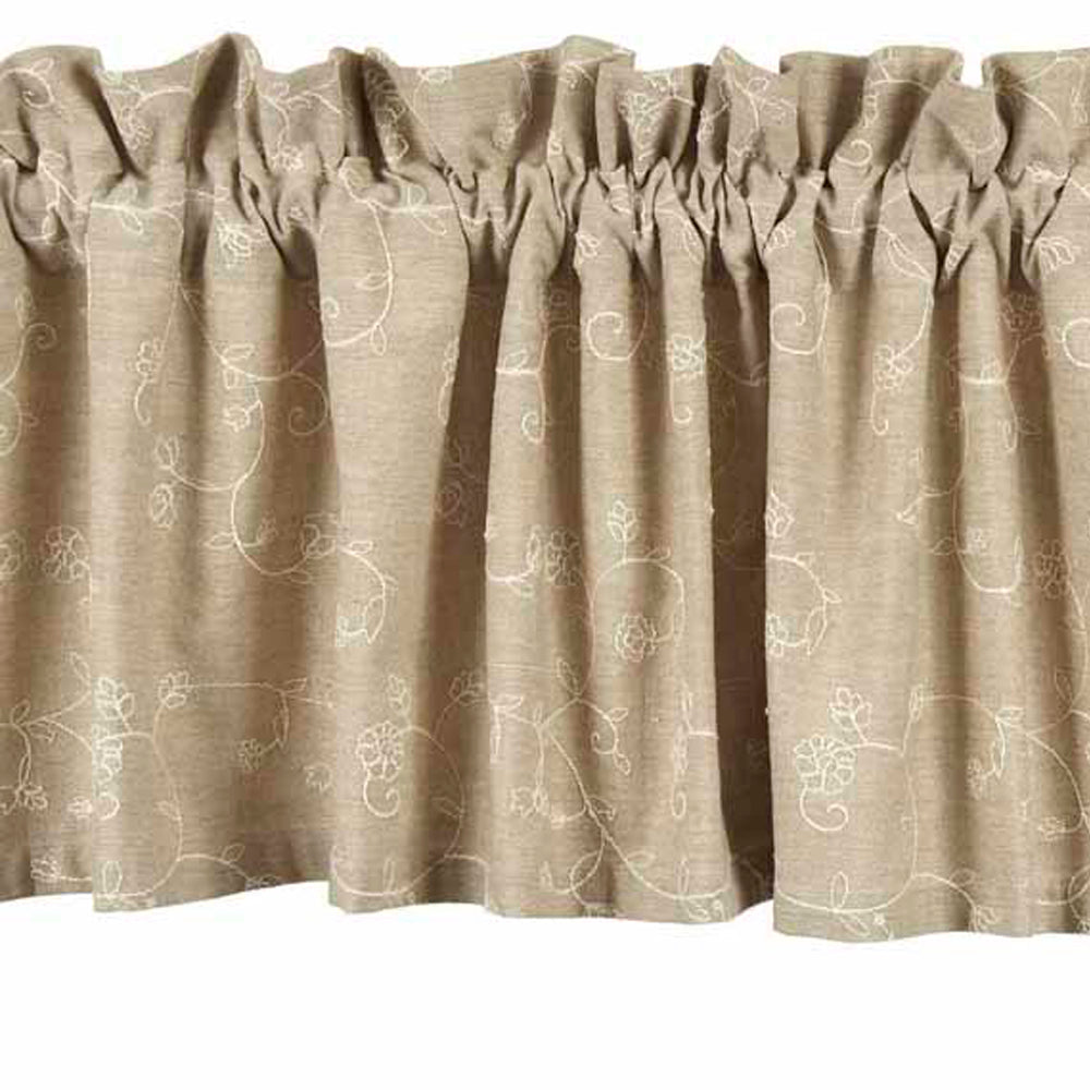 Taupe Candlewicking Taupe Valance - Lined - Home Collections by Raghu