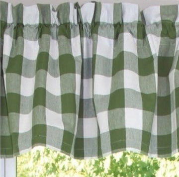 Buffalo Check Sage Sage Valance  - Home Collections by Raghu