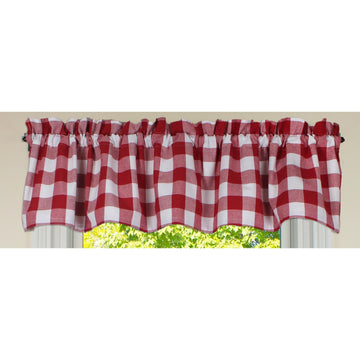 Buffalo Check Crimson Red Valance - Home Collections by Raghu