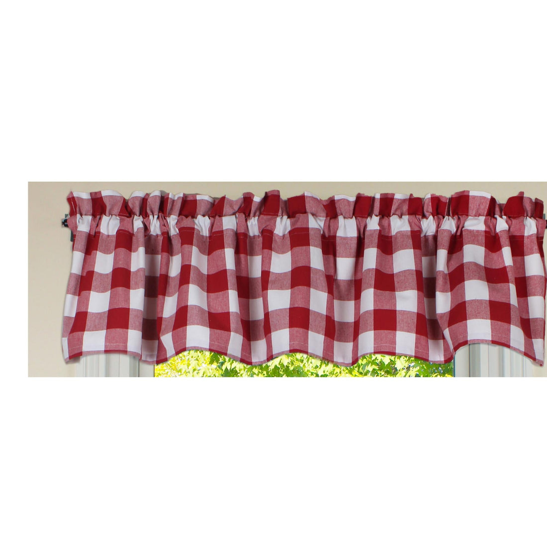 Buffalo Check Crimson Red Valance - Home Collections by Raghu