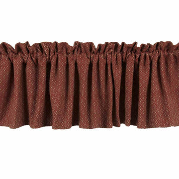 Barn Red-Oat Philmont Jacquard Valance - Lined - Home Collections by Raghu