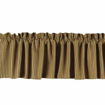 Black-Nutmeg York Ticking Valance - Lined - Home Collections by Raghu