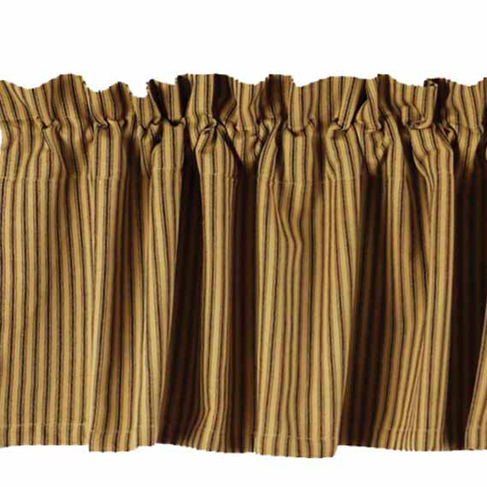 Black-Nutmeg York Ticking Valance - Lined - Home Collections by Raghu