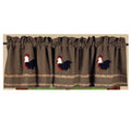 Black - Oat Rise and Shine Rooster Valance - Lined - Home Collections by Raghu