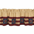Nutmeg - Indigo - Barn Red Stars and Stripes Valance - Lined - Home Collections by Raghu