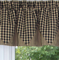 Heritage House Check Black - Nutmeg Valance  - Home Collections by Raghu