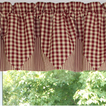 Heritage House Check Barn Red Barn Red - Nutmeg Valance  - Home Collections by Raghu