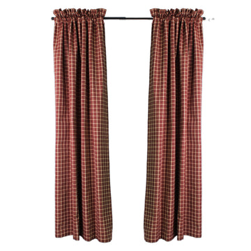 Appleton Barn Red Plaid 63" panels P6113017- Home Collections by Raghu