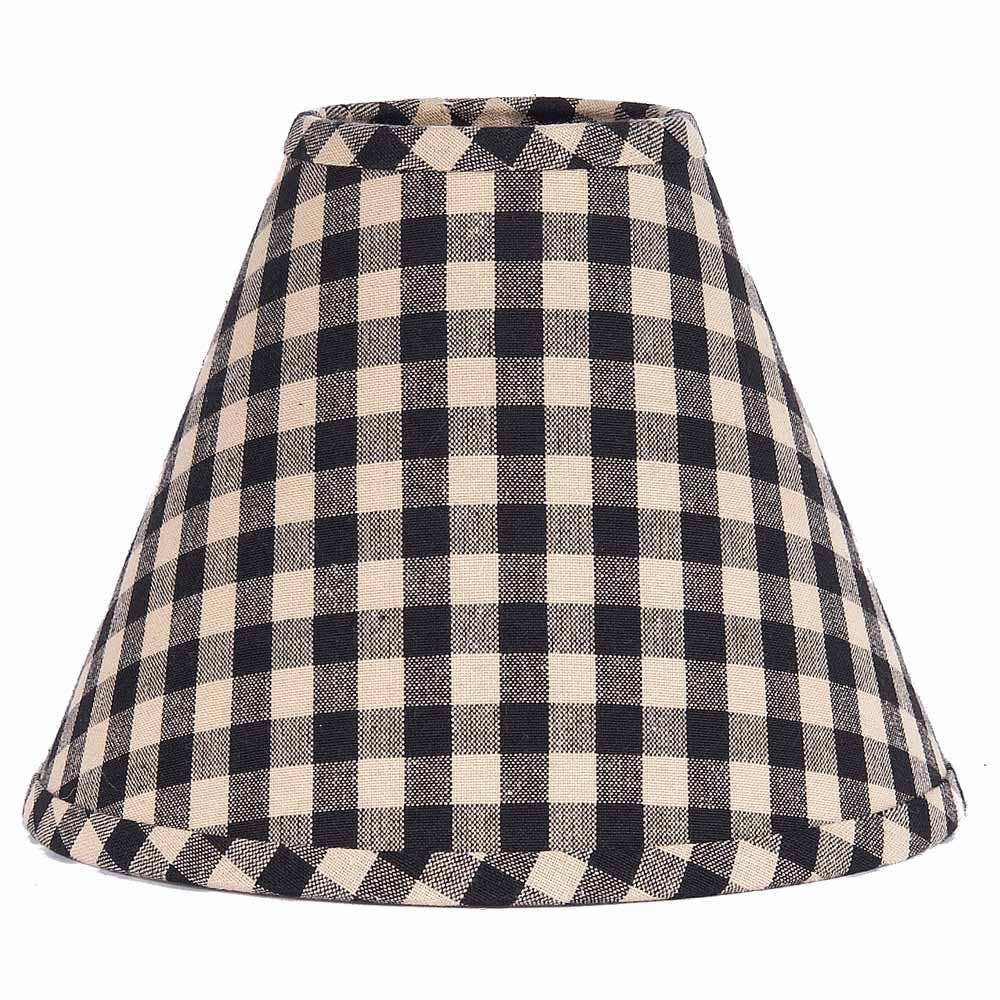 Black-Nutmeg Heritage House Check Black 14" Lampshade - Home Collections by Raghu