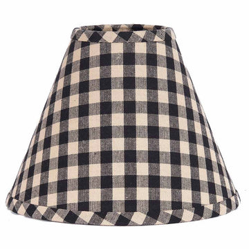 Black-Nutmeg Heritage House Check Black 12" Lampshade - Home Collections by Raghu