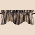 Black-Nutmeg Heritage House Check Black Scalloped Valance - Lined - Home Collections by Raghu