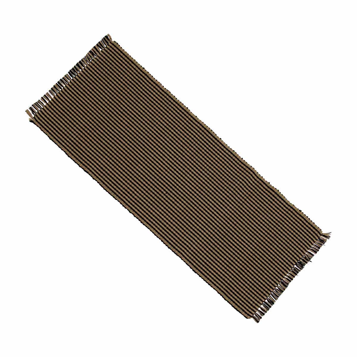 Black - Oat Newbury Gingham Table Runner - Home Collections by Raghu
