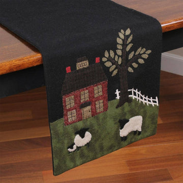 Green Pastures Wool Felt Table Runner 14x42 TR425025