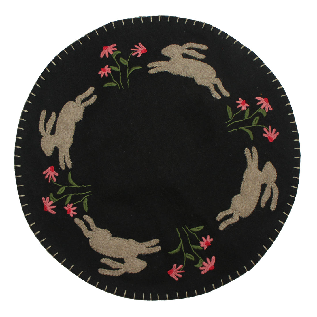 Primitive Bunny Candle Mat- Set of Two - Home Collections by Raghu