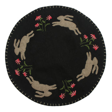 Primitive Bunny Candle Mat- Set of Two - Home Collections by Raghu