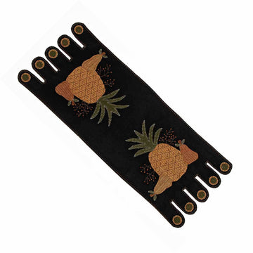 Black Folk Art Pineapple Table Runner TRAR0058