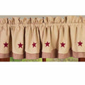 Nutmeg-Barn Red Nutmeg w/ Barn Red Star Fairfield Valance - Lined - Home Collections by Raghu