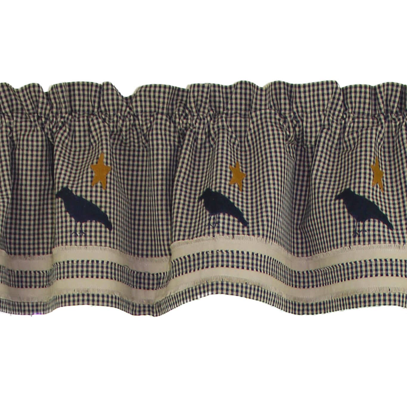 Newbury Gingham Old Crow Black - Oat Valance  - Home Collections by Raghu
