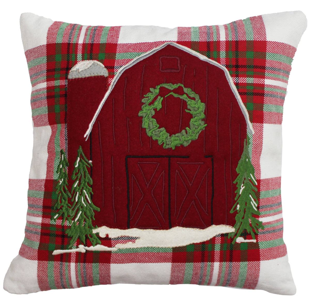 C Tree Farm Barn Pillow 14 Inx14 In - Home Collections by Raghu