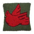 Cardinal Wool Hooked  Pillow 14 In - Home Collections by Raghu