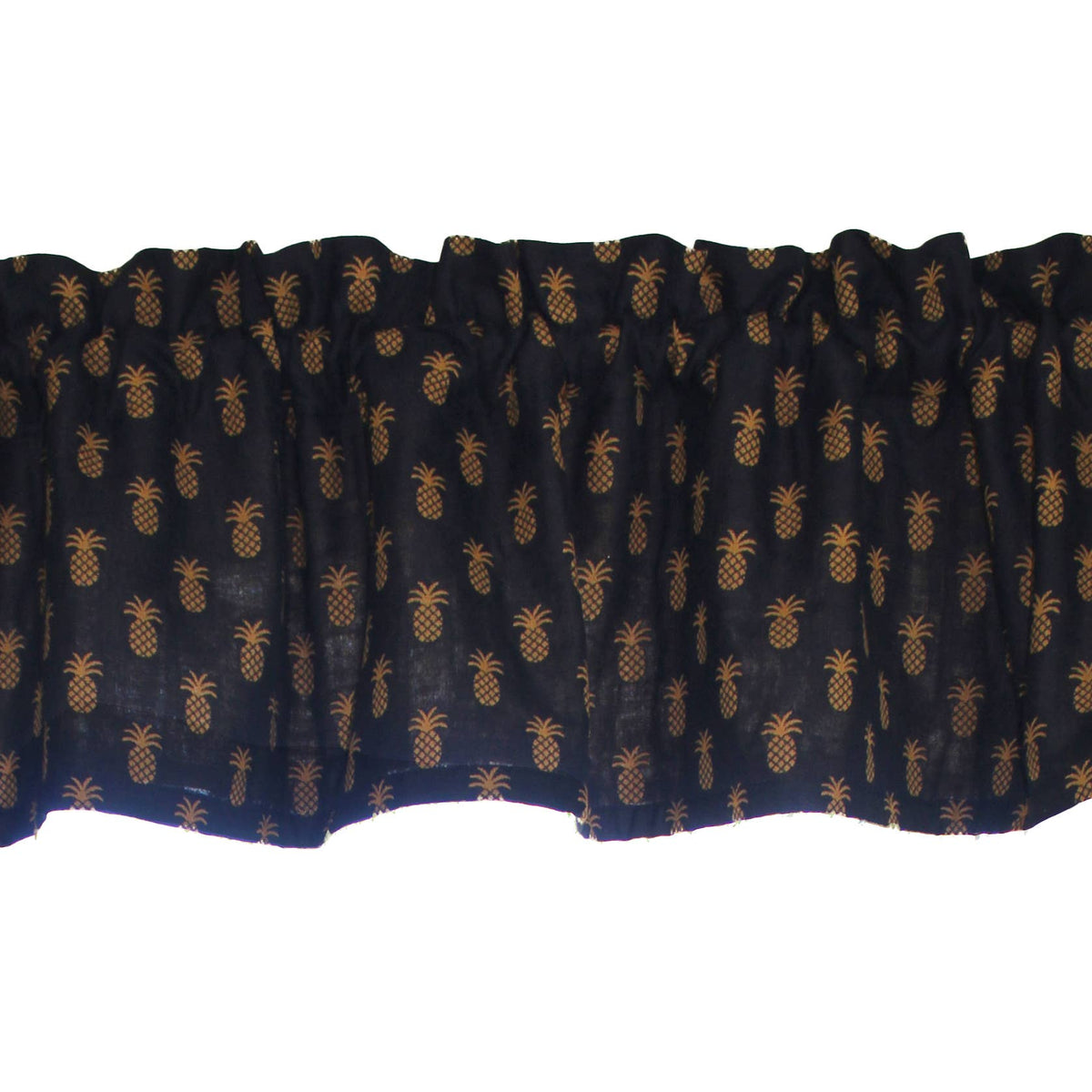 Pineapple Town Black Valance - Home Collections by Raghu