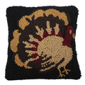 Turkey Time Wool Hooked Pillow 14 In - Home Collections by Raghu