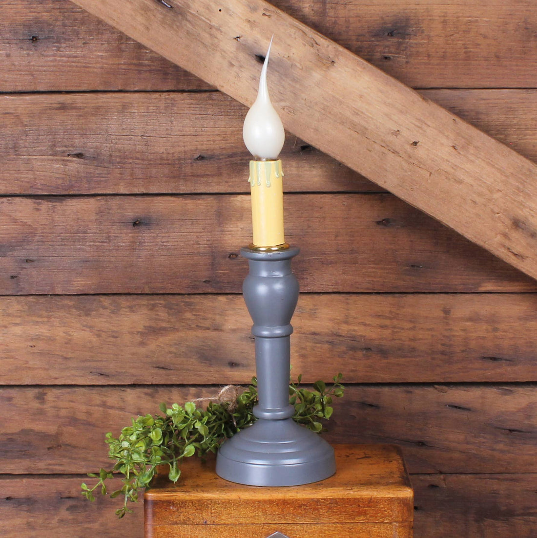 Wellington Spindle Lamp - Pewter Gray - Home Collections by Raghu
