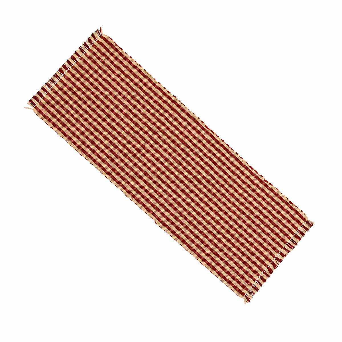 Barn Red-Nutmeg Heritage House Check Barn Red Table Runner - Home Collections by Raghu