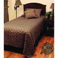 Black Tan Marshfield Jacquard Bed Cover King - Home Collections by Raghu