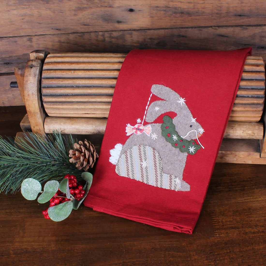 Christmas Bunny Towel- Set of Two - Home Collections by Raghu