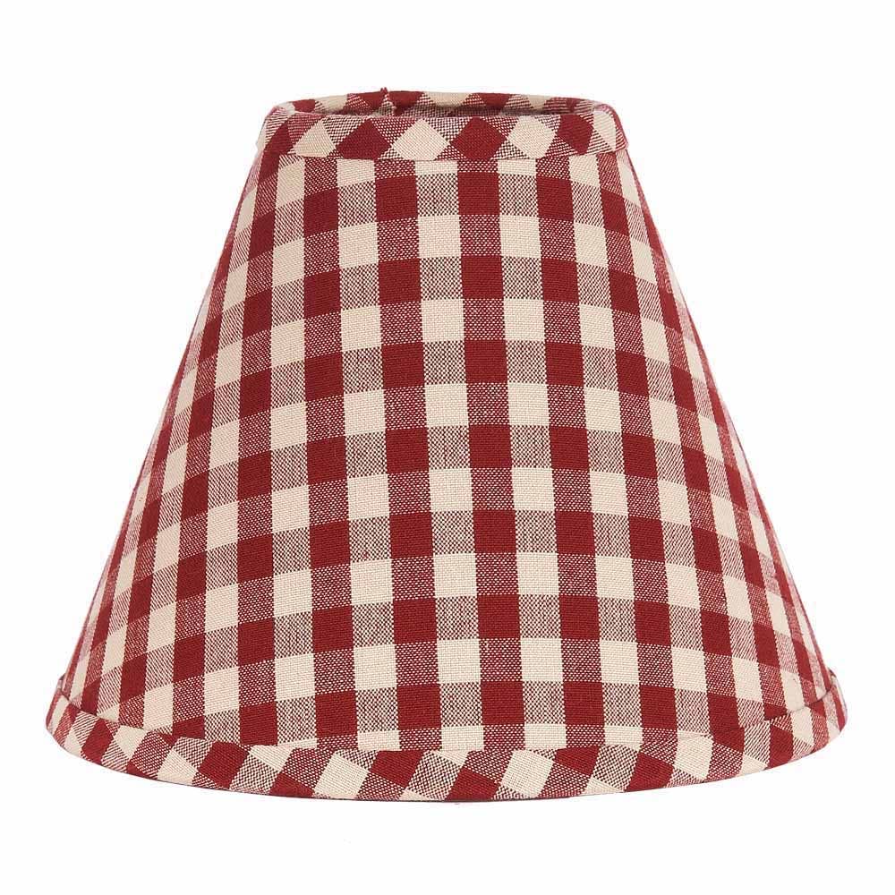 Barn Red Nutmeg Heritage House Check Barn Red 6" Lampshade - Home Collections by Raghu