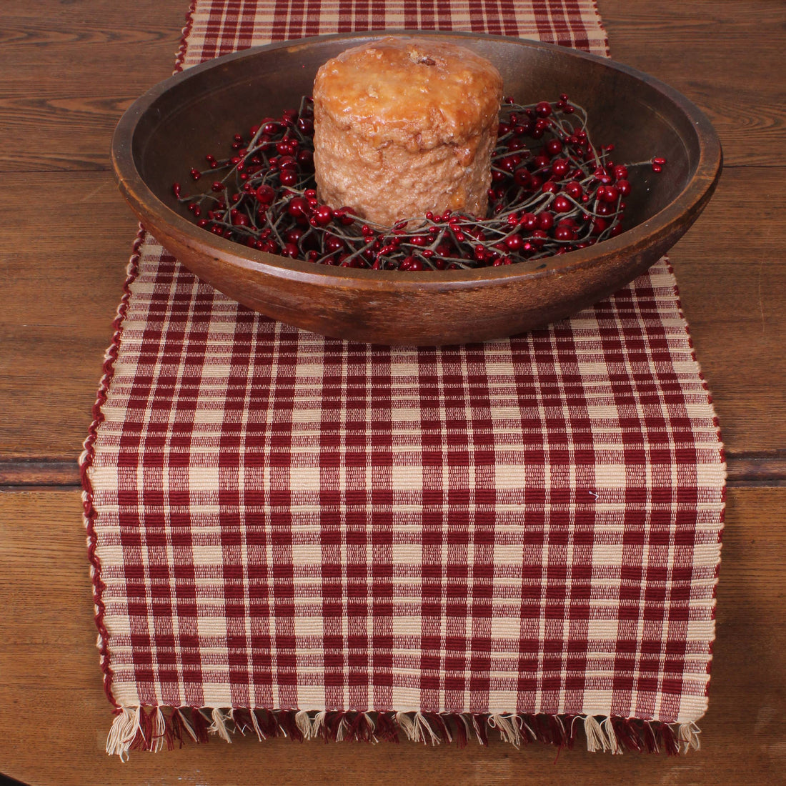 Appleton Barn Red Plaid Table Runner TR113017- Home Collections by Raghu
