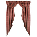 Appleton Barn Red  Plaid Gathered Swag C6113017- Home Collections by Raghu