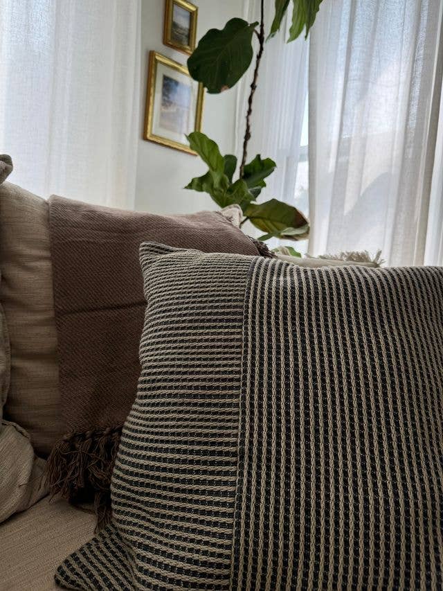 Moss Textured Stripe Pillow