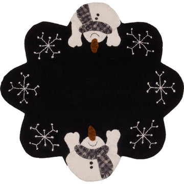 Snow Day Black Candlemat - Set of Two - Home Collections by Raghu