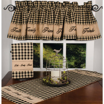 Black-Nutmeg Faith-Family-Friends Table Runner - Home Collections by Raghu