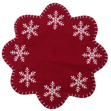 Snowflake Candle Mat- Set of Two - Home Collections by Raghu