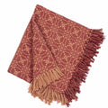 Barn Red-Tan Marshfield Jacquard Afghan - Home Collections by Raghu