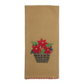 Poinsettia Basket Towel- Set of Two - Home Collections by Raghu