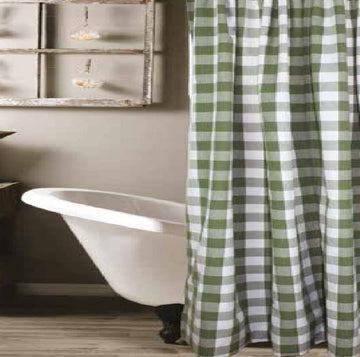 Buffalo Check Sage Sage Shower Curtain  - Home Collections by Raghu
