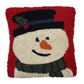 Flurry the Snowman Hooked  Pillow 14 In - Home Collections by Raghu