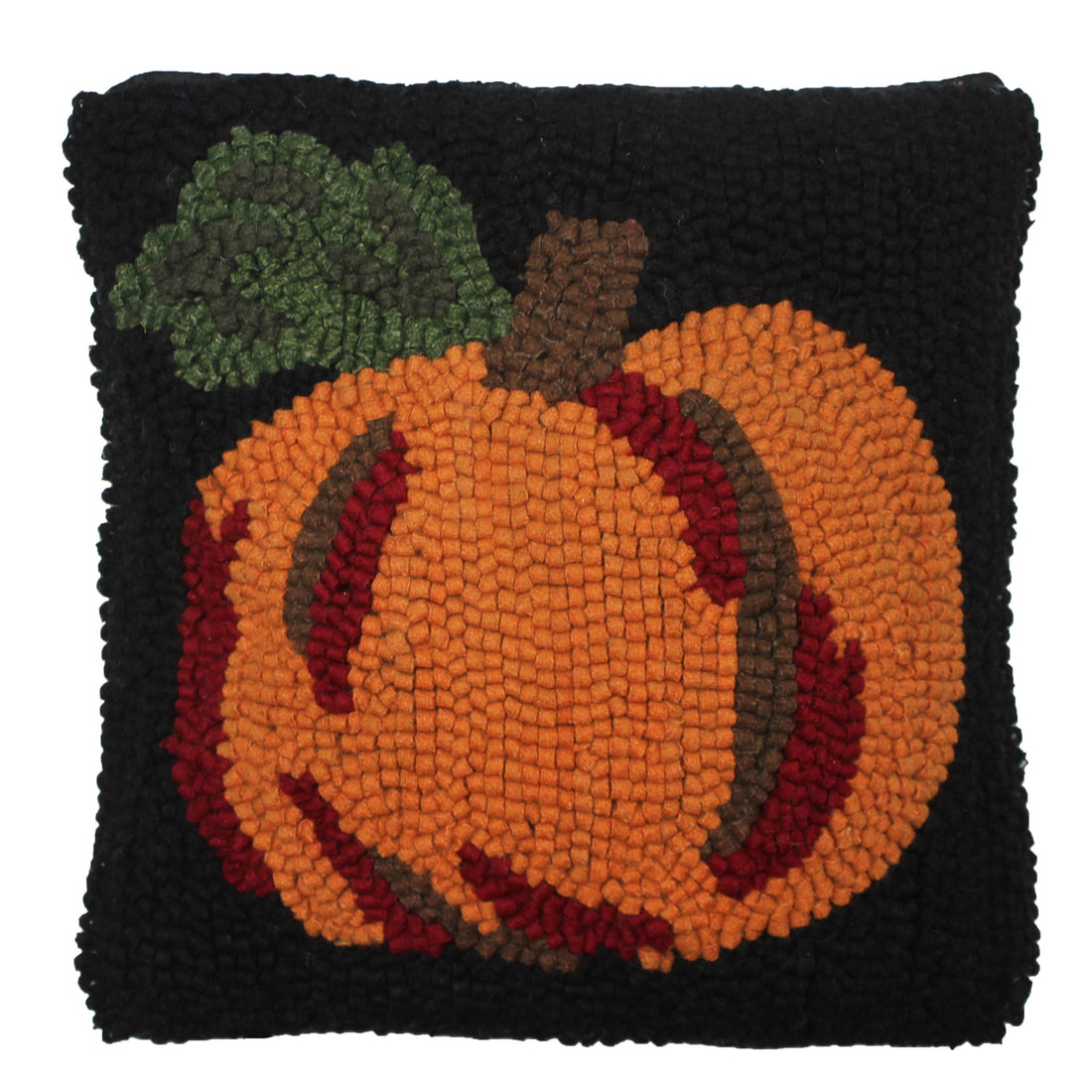 Pumpkin Wool Hooked Pillow 14 In - Home Collections by Raghu